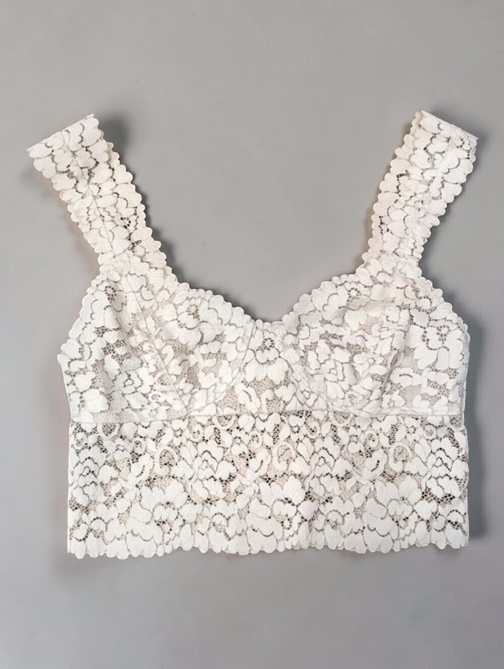 Free People Intimately Dream Away Lace Brami Gray Silver Longline Bralette